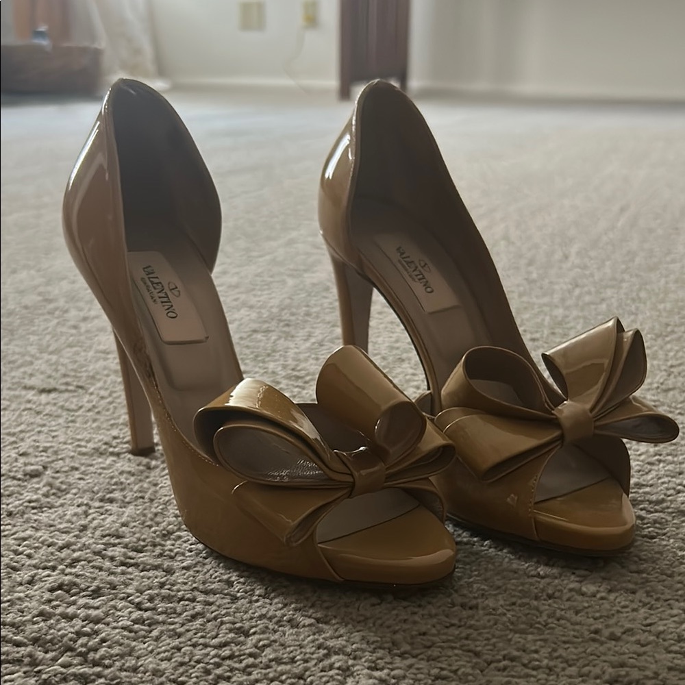Valentino Tan Strappy Heels